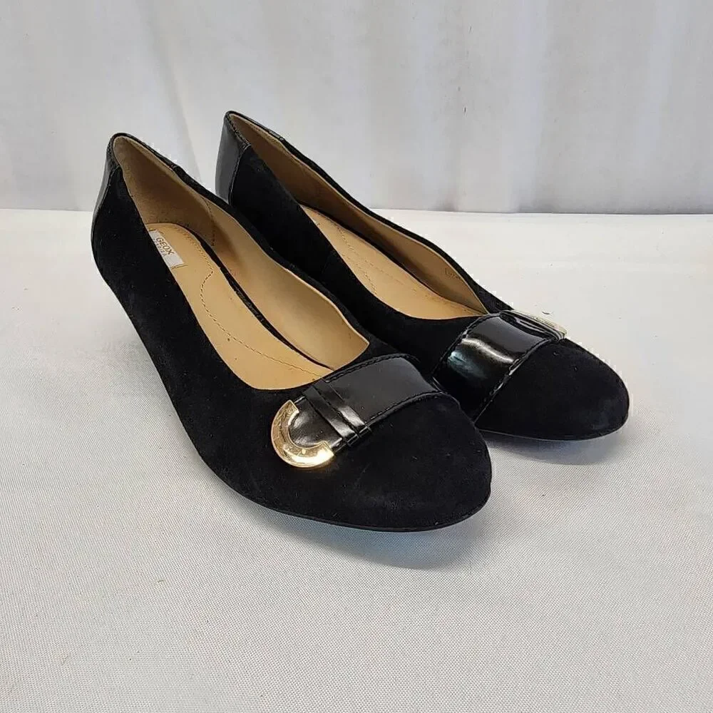 Geox Floralie Women Black Pump Soft Leather Size 37 (6.5)